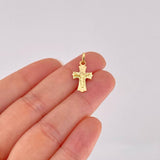 Dije Cruz Cristo Puntas Curvas 1.15g / 1 in Oro Amarillo 18K