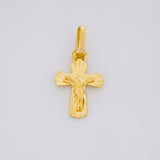 Dije Cruz Cristo Puntas Curvas 0.45g / 3/4 in Oro Amarillo 18K