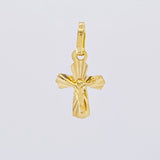 Dije Cruz Cristo Puntas Curvas 0.4g / 3/4 in Oro Amarillo 18K