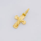 Dije Cruz Cristo Puntas Curvas 0.4g / 3/4 in Oro Amarillo 18K