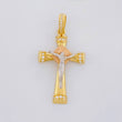 Pendant Christ Cross 3.9g / 1 1/2 in Three Golds 18K