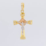 Pendant Christ Cross 3.9g / 1 1/2 in Three Golds 18K