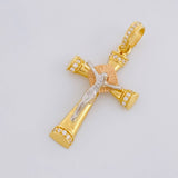 Pendant Christ Cross 3.9g / 1 1/2 in Three Golds 18K