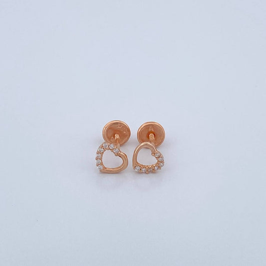 Topos Silueta Corazon 0.7gr / Oro Rosa 18K %