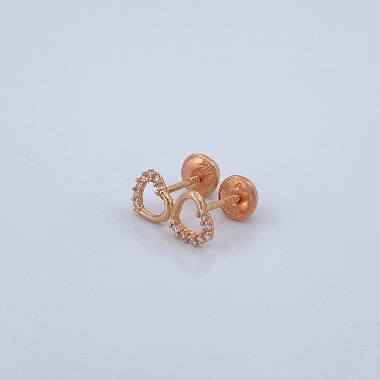 Topos Silueta Corazon 0.7gr / Oro Rosa 18K %