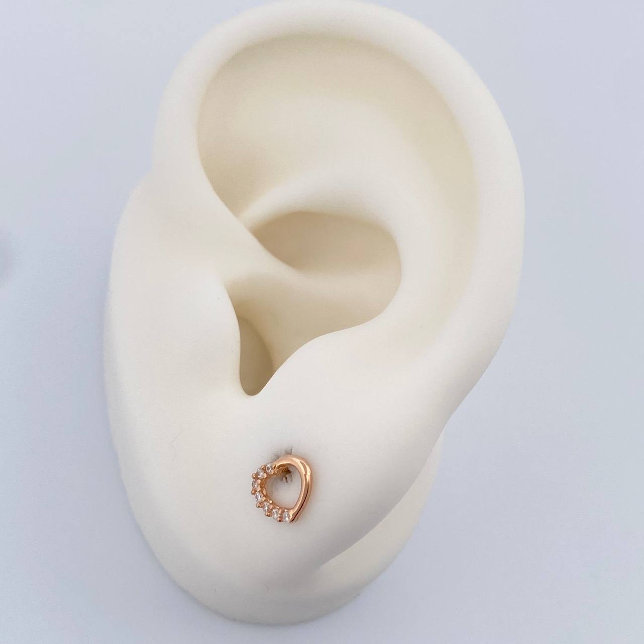 Topos Silueta Corazon 0.7gr / Oro Rosa 18K %