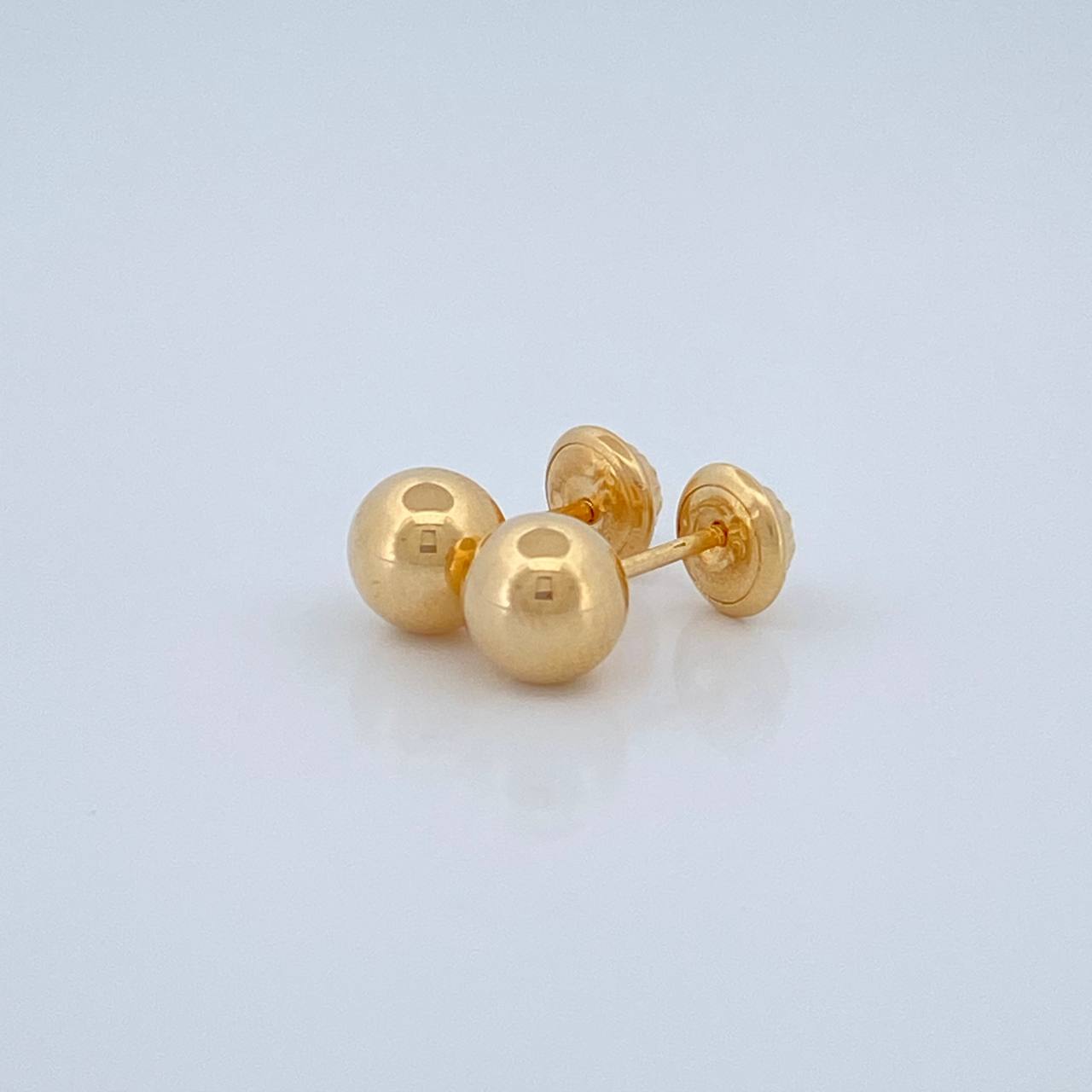 Plain Bead Stud Earrings 0.5gr / 5mm Yellow Gold 18K %