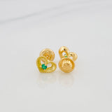 Topos Corazón Bordeado 1 g / in / 3.5 mm Oro Amarillo 18K