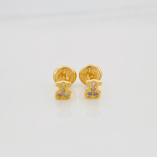 Stud Earrings Bear Ts 0.65 g / in / 2 mm Yellow Gold 18K