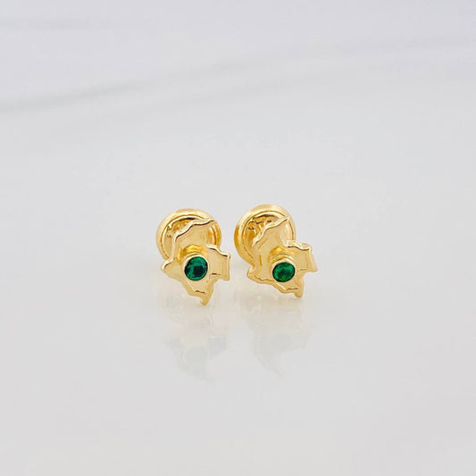 Stud Earrings Map of Colombia 0.7 g / in / 4 mm 18K Yellow Gold