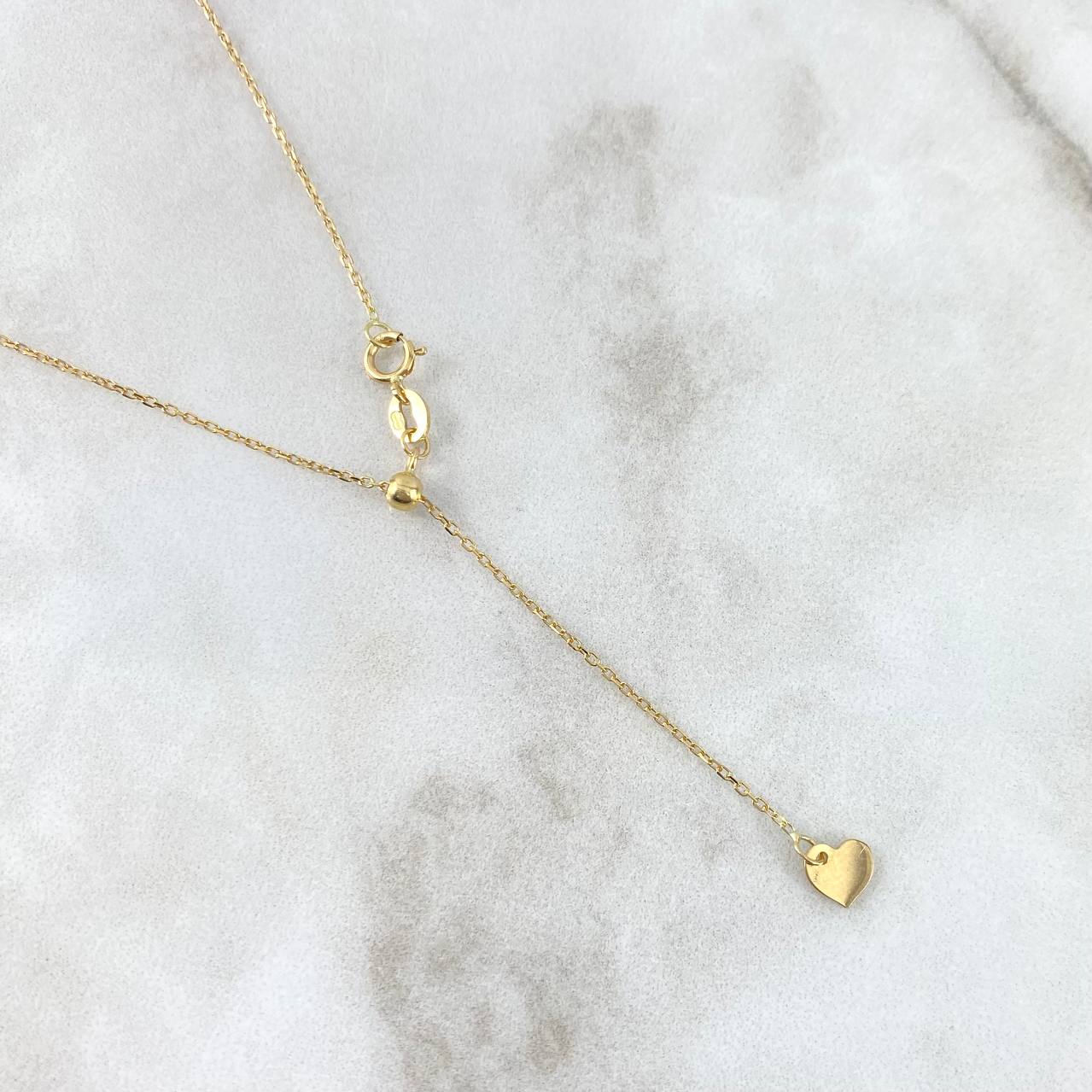 Classic Link Chain 1.45gr / 50cm / 3mm Bead Polished Heart Yellow Gold +3