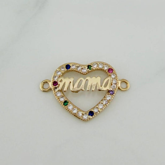 Herraje Corazón Mamá 1.2 g / 3/4 in Oro Amarillo 18K