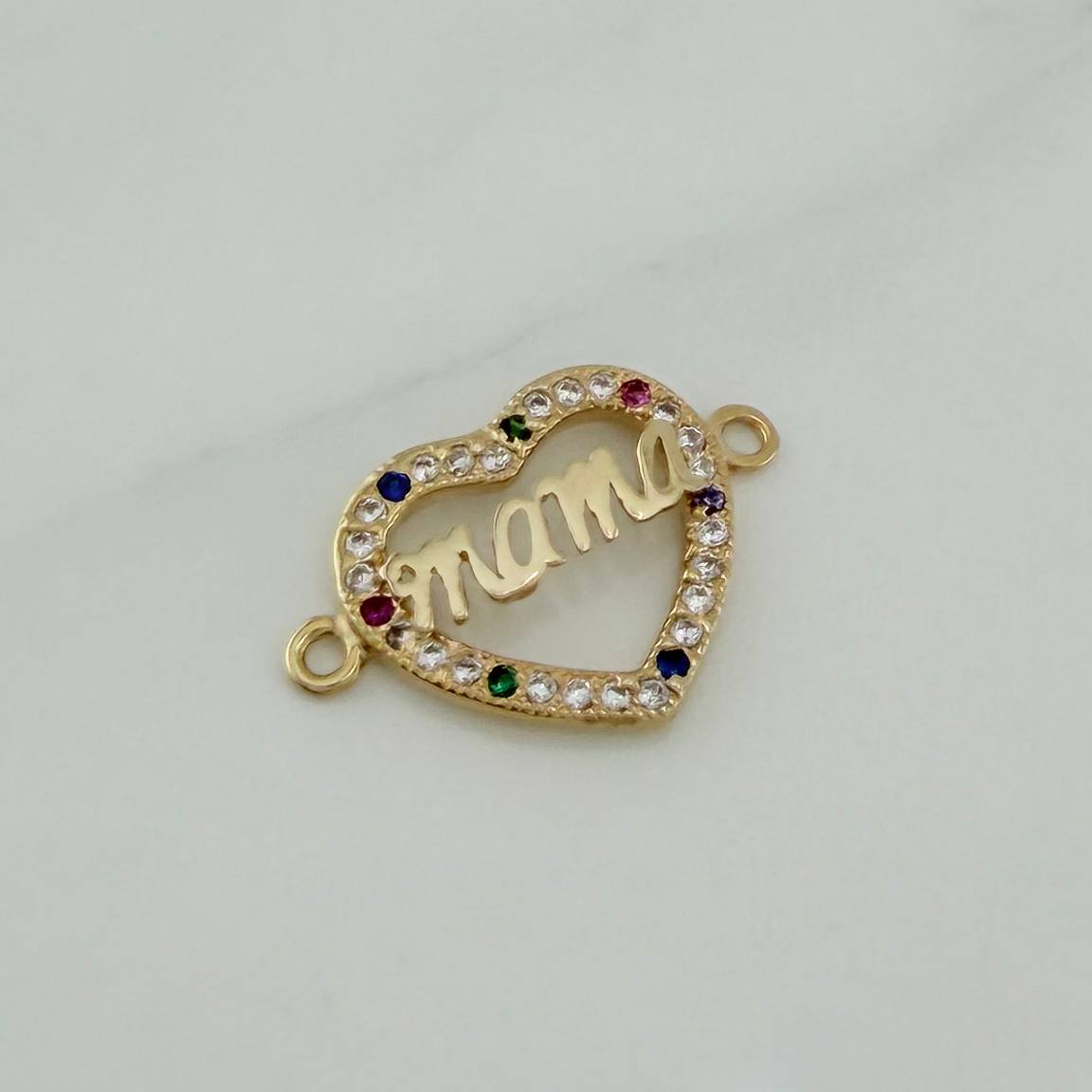 Charm Heart Mama 1.2 g / 3/4 in 18K Yellow Gold