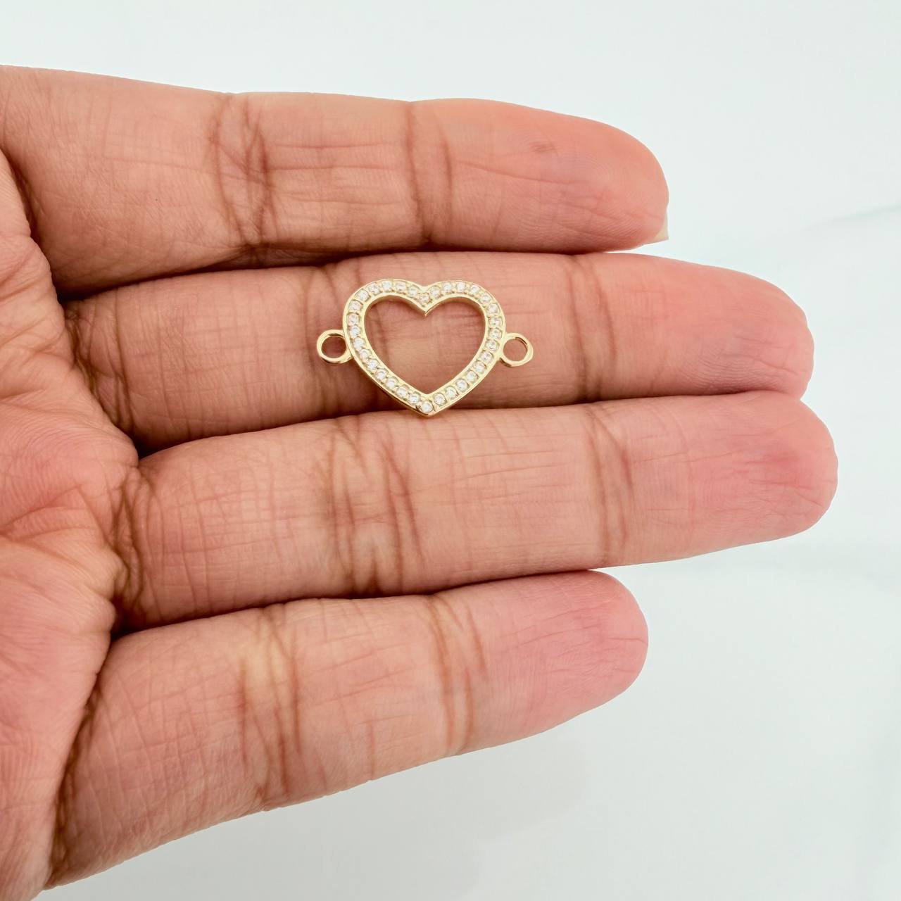 Herraje Silueta Corazón 0.9 g / 3/4 in Oro Amarillo 18K