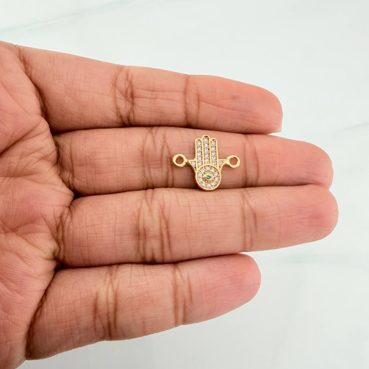 Herraje Mano Hamsa 1.05 g / 3/4 in Oro Amarillo 18K