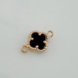 Charm Clover Black Onyx 0.75 g / 1/2 in 18K Rose Gold