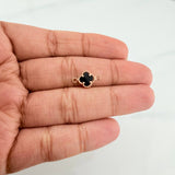 Charm Clover Black Onyx 0.75 g / 1/2 in 18K Rose Gold