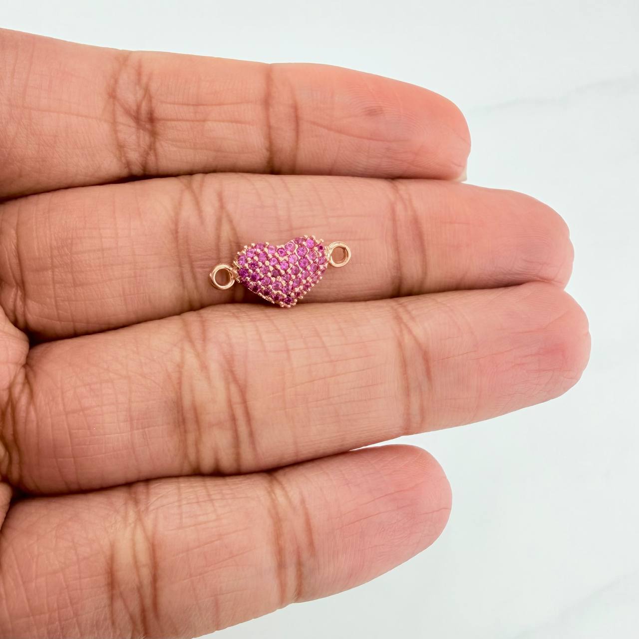 Herraje Corazón 0.8 g / 1/2 in Oro Rosa 18K