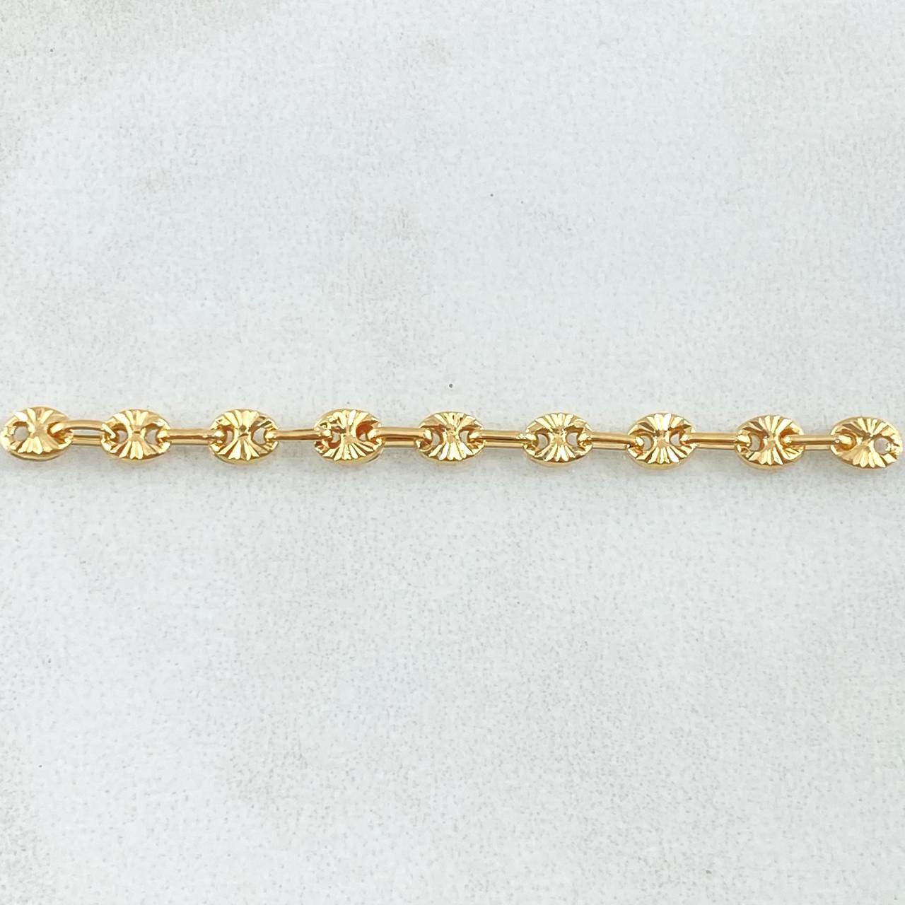 Herraje Retazo GC 9 Eslabones 0.7gr / 2 1/4in / 3.4mm Oro Amarillo 18K