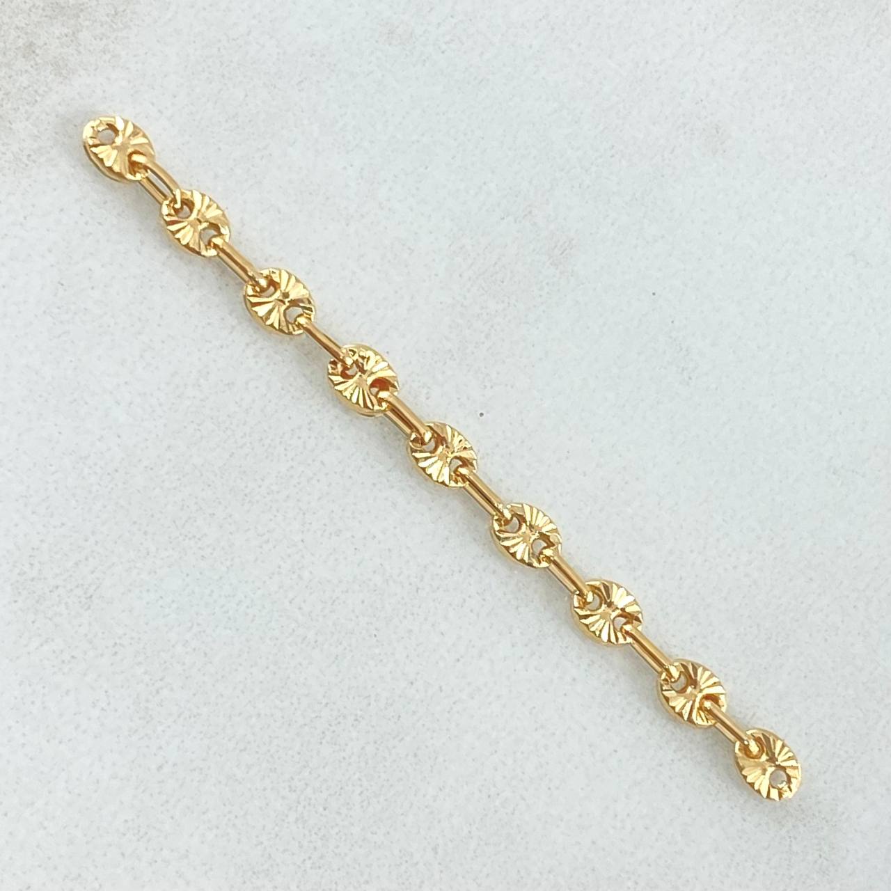 Herraje Retazo GC 9 Eslabones 0.7gr / 2 1/4in / 3.4mm Oro Amarillo 18K