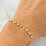 Herraje Retazo GC 9 Eslabones 0.7gr / 2 1/4in / 3.4mm Oro Amarillo 18K