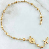 Bracelet Miraculous Virgin Denarius Cross 4.5gr / 8.3in / 18K Gold