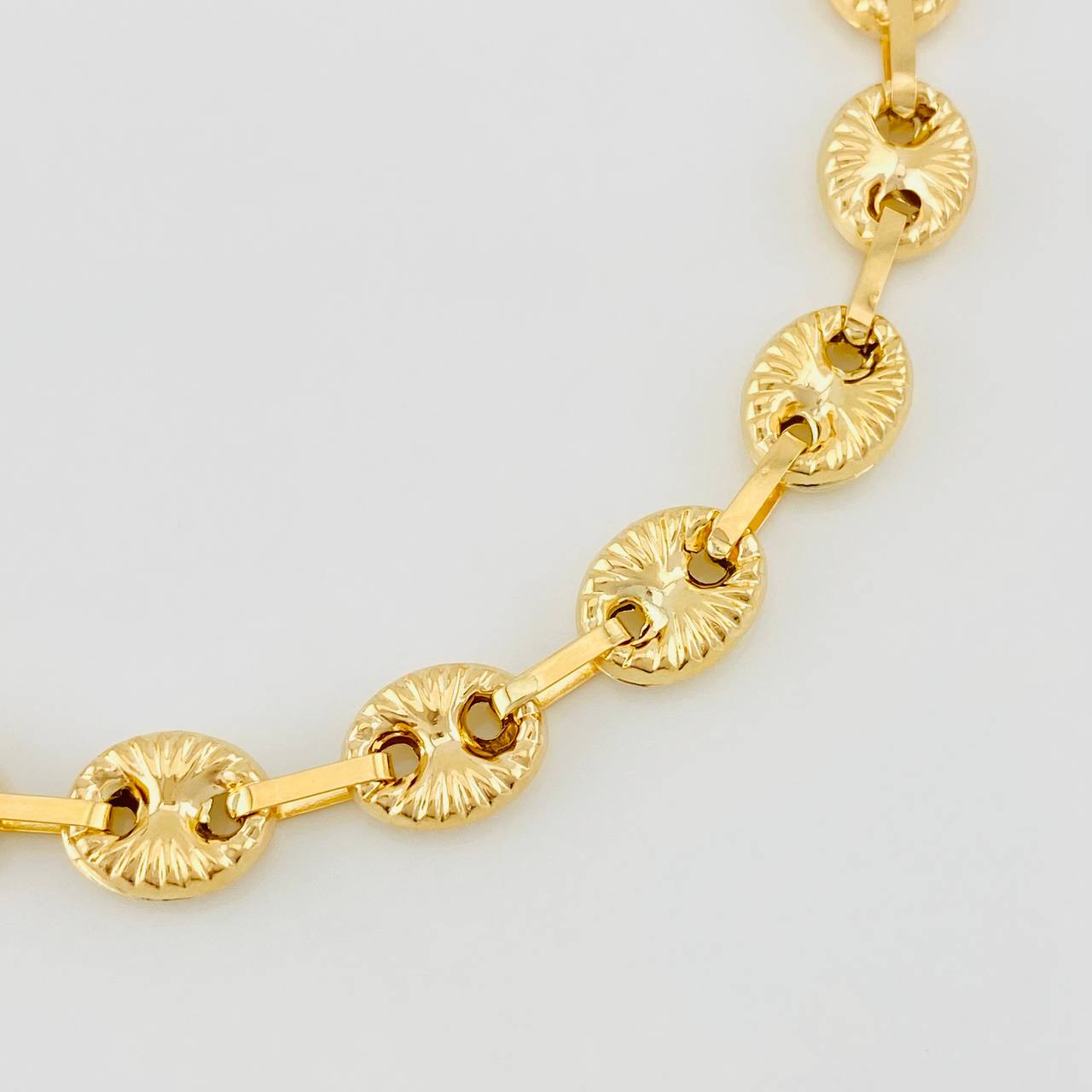 Rustic Anklet GC 10.85g / 10 1/4 in / 8.1mm Yellow Gold 18K