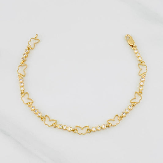 Butterfly Bracelet 5.45g / 6 3/4 in / 2.7mm Yellow Gold Nac Esp 18K