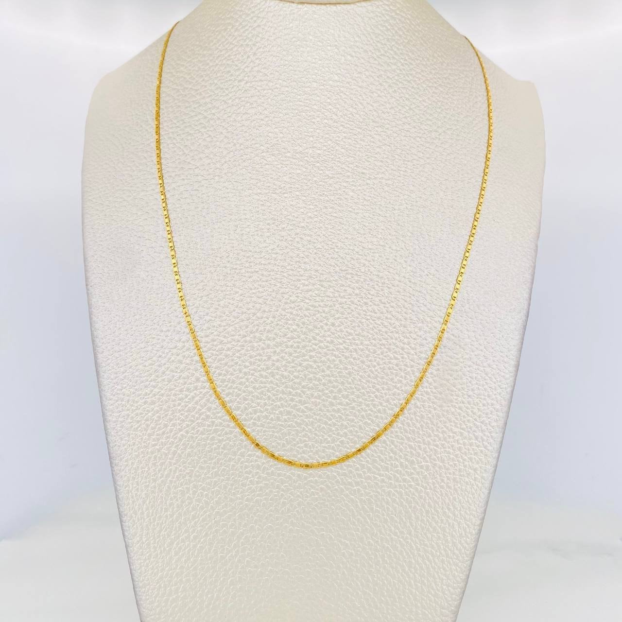 Cadena Escalera Plana 1.15g / 24 in / 1.3mm Oro Amarillo 18K
