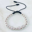 Black Fire Bead Cubicular Bracelet 7.8gr / 18K White Gold