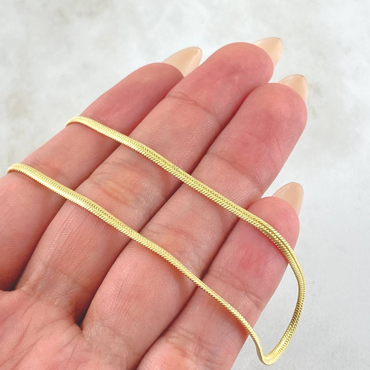 Flat Snake Chain 10.4gr / 23 1/2 in / 18K Gold +3