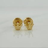 Stud Earrings Crown 0.7g / 4.36mm 18K Yellow Gold &