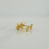 Stud Earrings Crown 0.7g / 4.36mm 18K Yellow Gold &