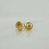 Stud Earrings Crown 0.65g / 4.33mm 18K Yellow Gold &