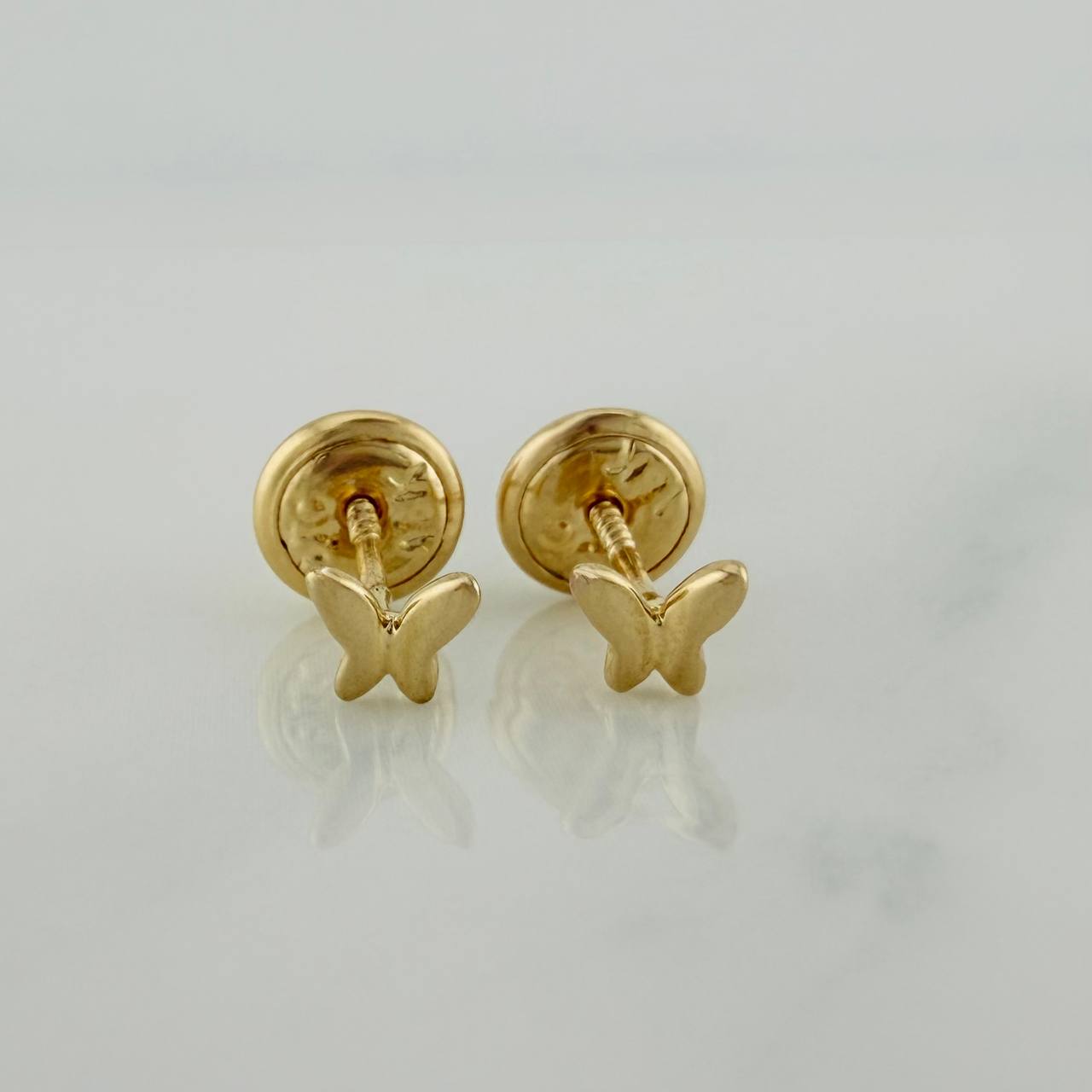 Stud Earrings Butterfly 0.55g / 3.55mm 18K Yellow Gold &