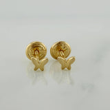 Stud Earrings Butterfly 0.55g / 3.55mm 18K Yellow Gold &