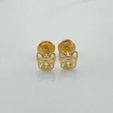 Stud Earrings Dog Face 0.75g / 6.02mm 18K Yellow Gold &