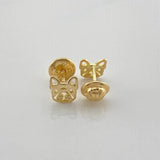 Stud Earrings Dog Face 0.75g / 6.02mm 18K Yellow Gold &