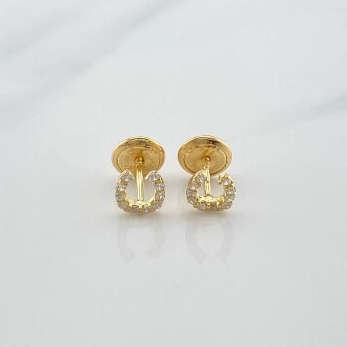Stud Earrings Horseshoe 0.7g / 5.56mm 18K Yellow Gold &
