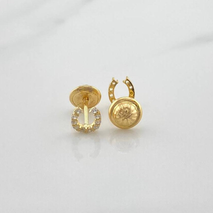 Stud Earrings Horseshoe 0.7g / 5.56mm 18K Yellow Gold &
