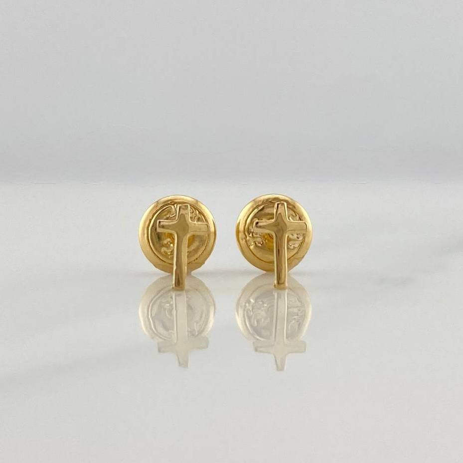 Stud Earrings Cross 0.55g / 5.59mm 18K Yellow Gold &