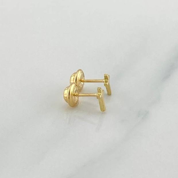 Stud Earrings Cross 0.55g / 5.59mm 18K Yellow Gold &