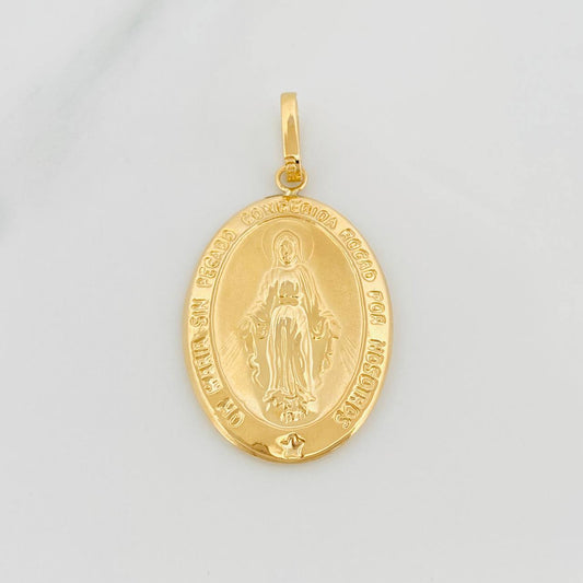 Dije Virgen Milagrosa 3 g / 1 3/4 in Oro Amarillo 18K