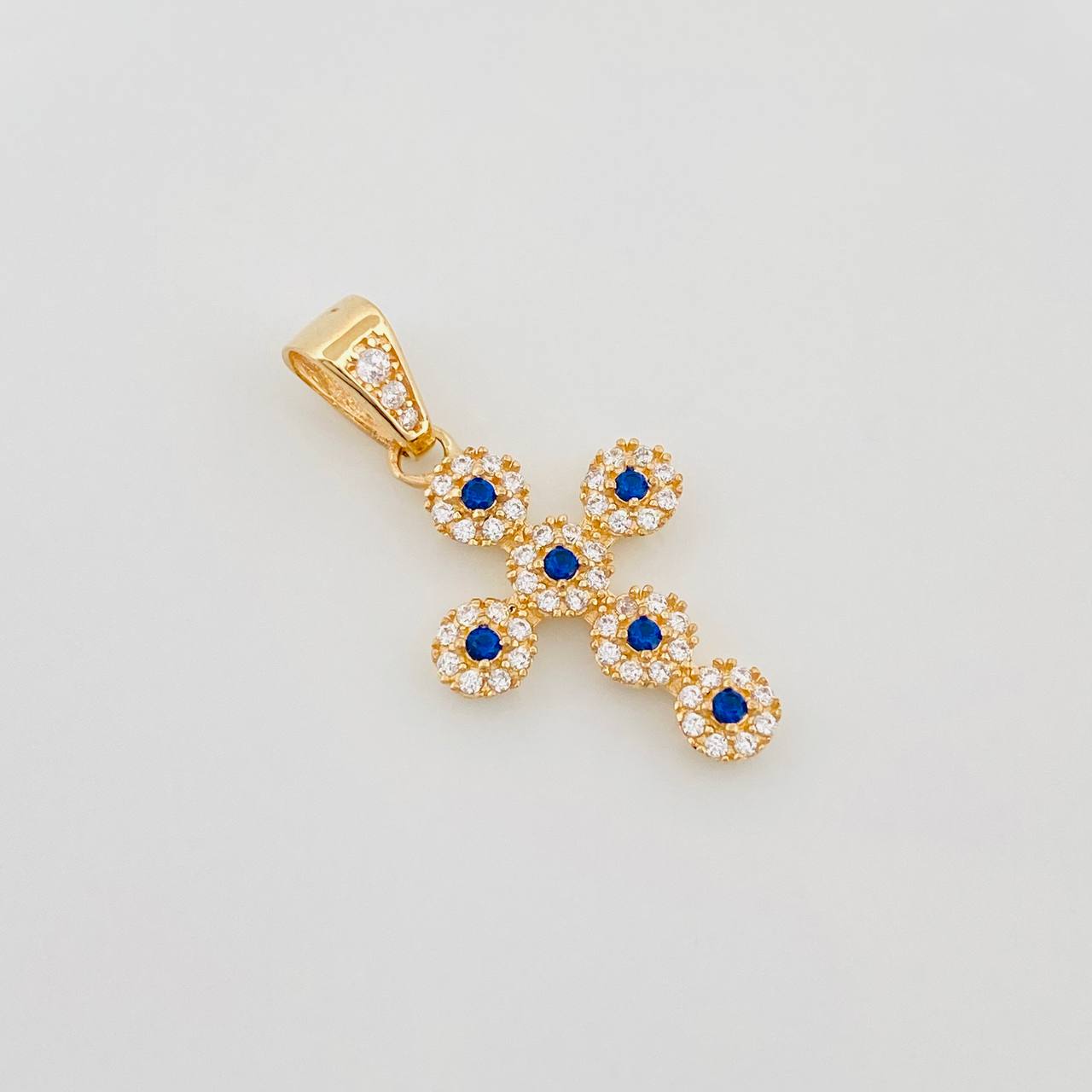 Dije Cruz Tupida 1.9 g / 1 in Oro Amarillo 18K