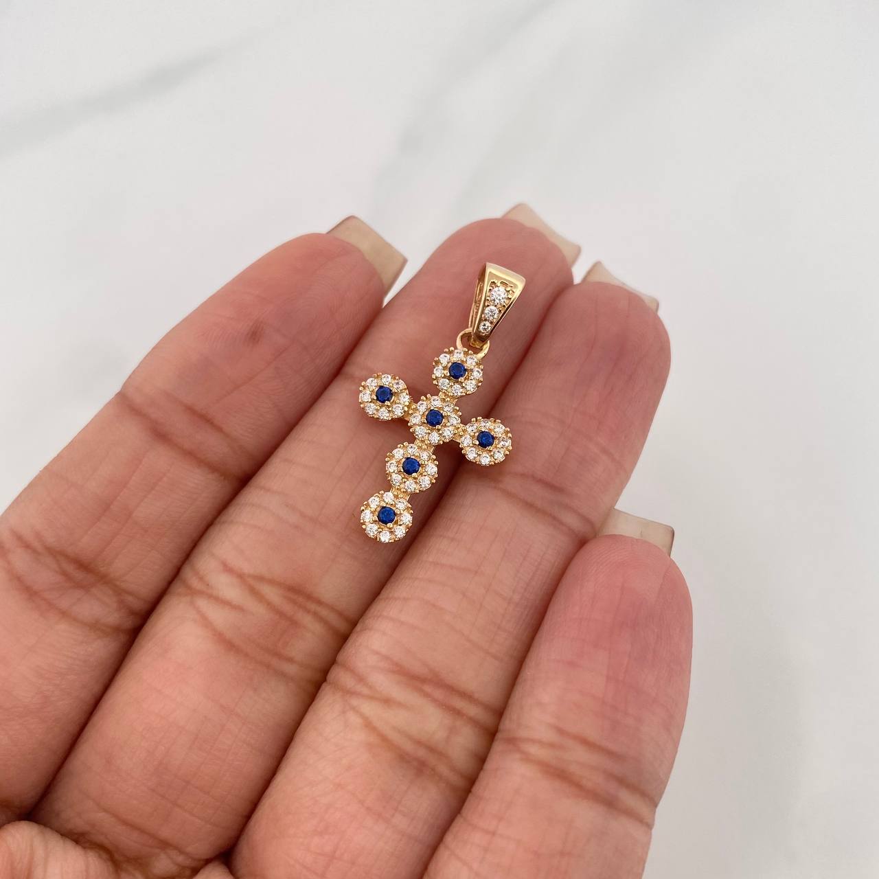 Dije Cruz Tupida 1.9 g / 1 in Oro Amarillo 18K