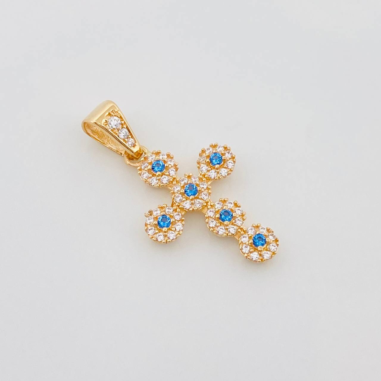 Dije Cruz Tupida 1.9 g / 1 in Oro Amarillo 18K