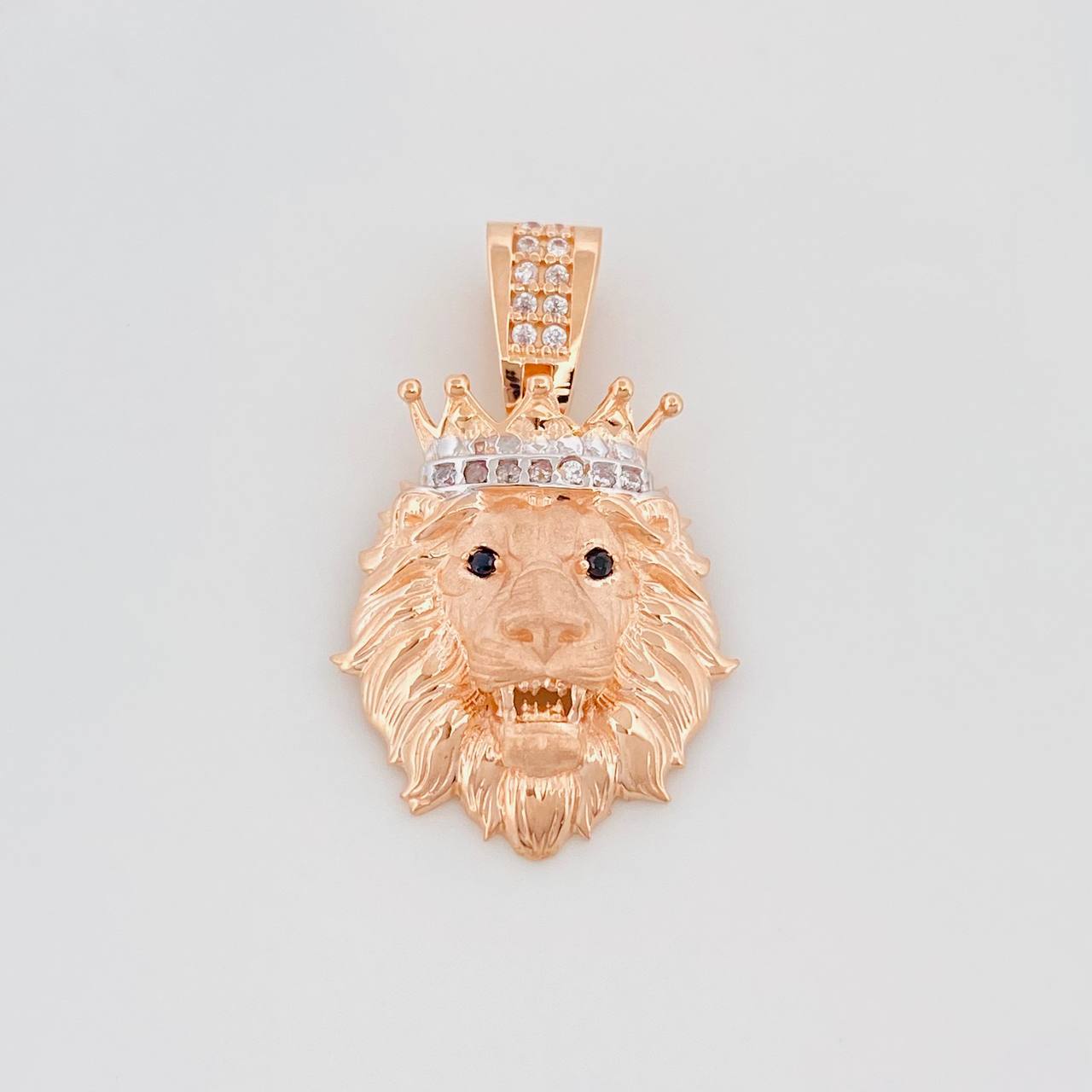 Dije León 3.2 g / 1 in Dos Oros Blanco Rosa 18K