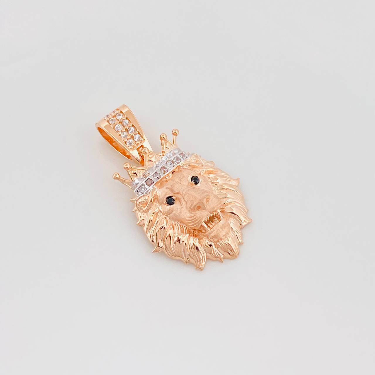 Dije León 3.2 g / 1 in Dos Oros Blanco Rosa 18K