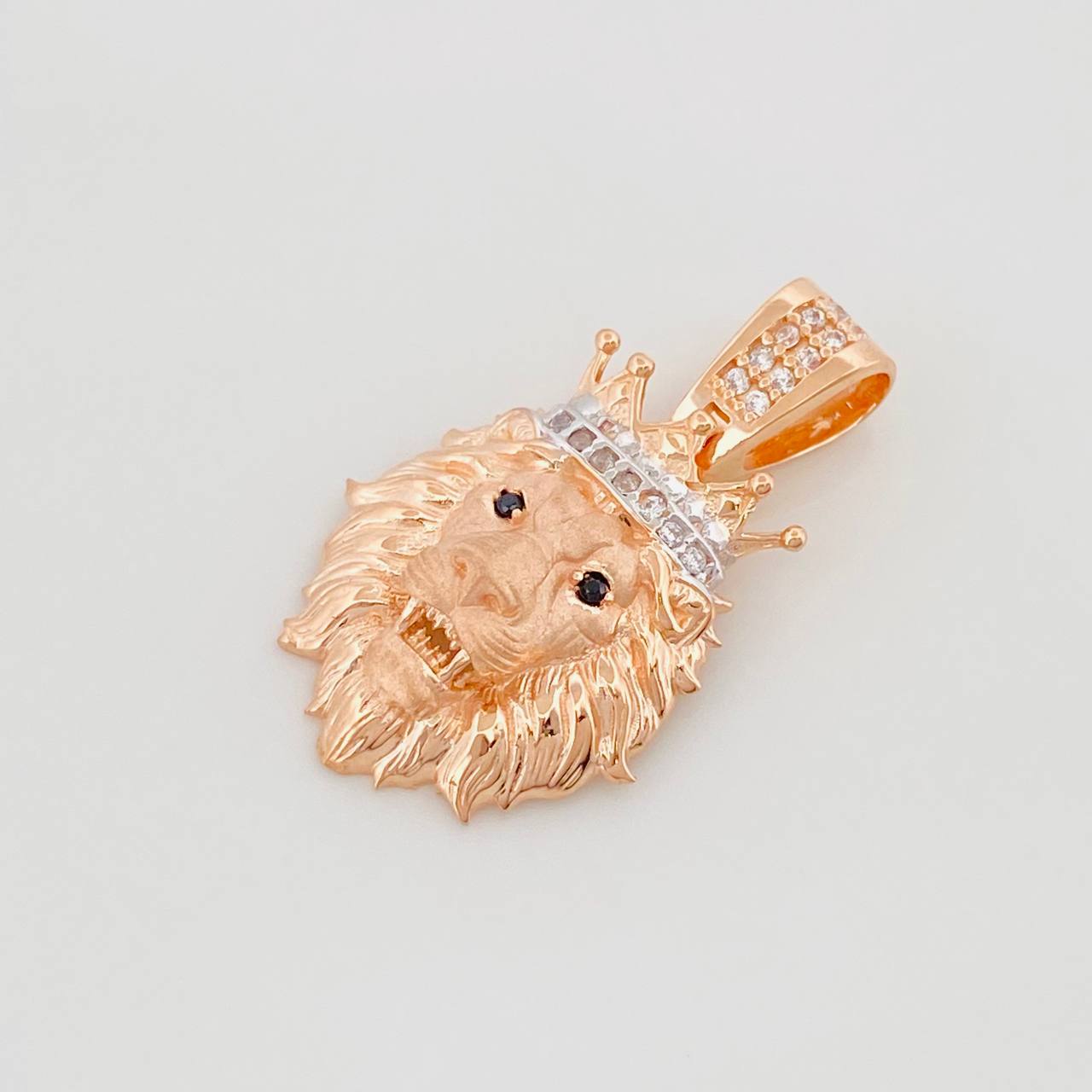 Dije León 3.2 g / 1 in Dos Oros Blanco Rosa 18K