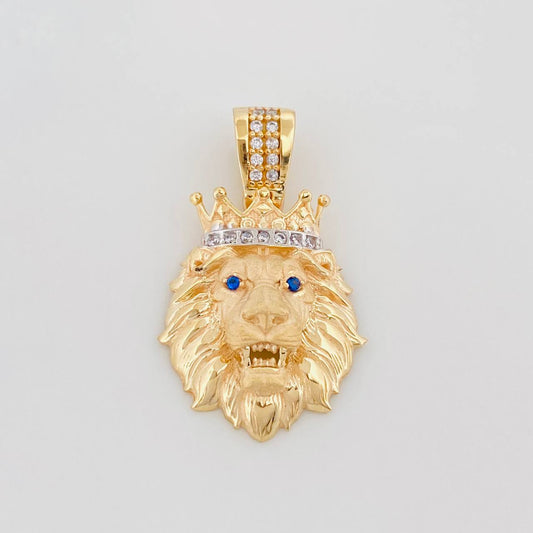 Dije León 3.2 g / 1 in Dos Oros Amarillo Blanco 18K